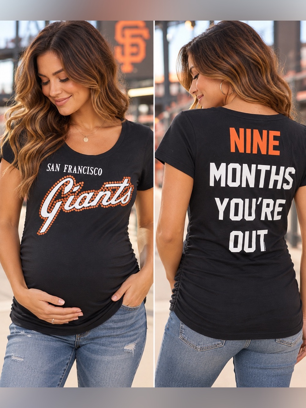 SF Giants Motherhood Maternity Graphic Tee Medium MLB Baseball